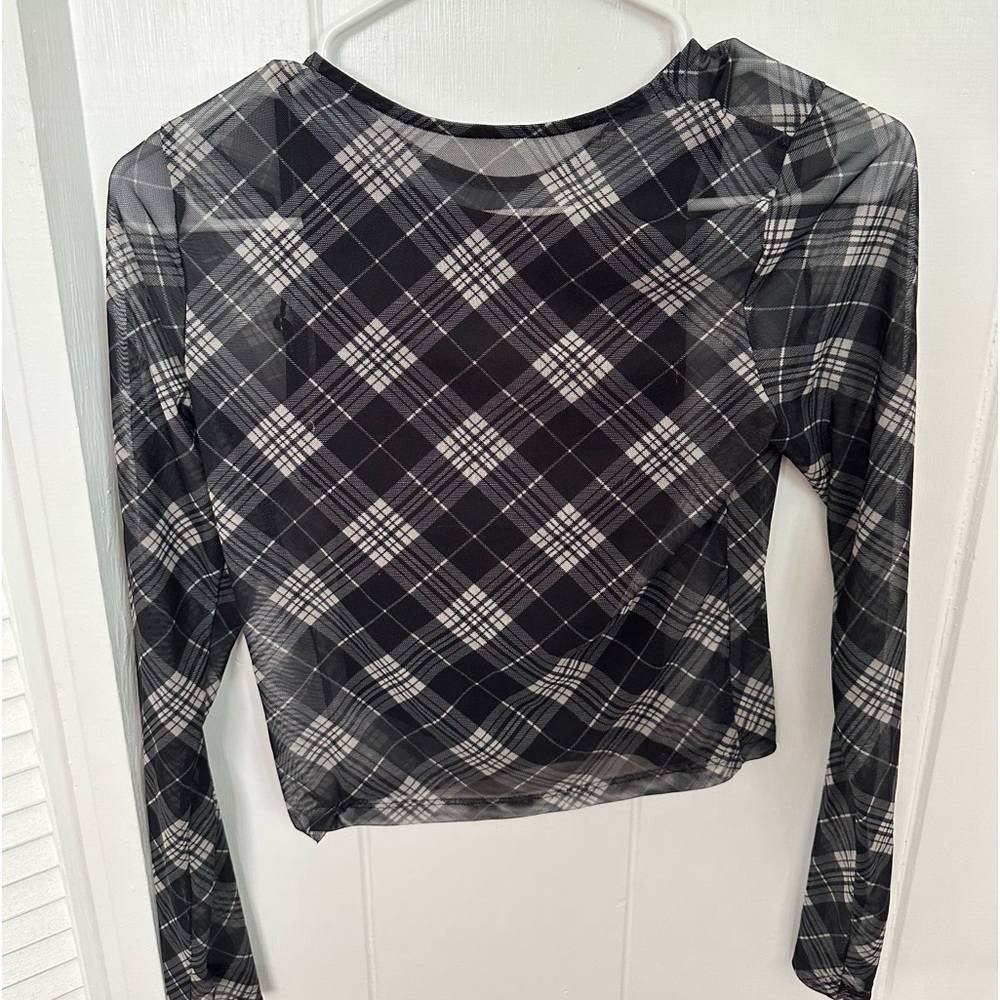 hollister, see through long sleeve with tank top attached